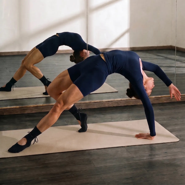 Explore How We Design Yanng's performance five-toe grip socks for studio flexibility.