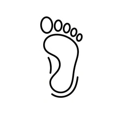 Yanng icon for Lab-Tested Five-Toe Design highlighting anatomical toe separation for natural movement.